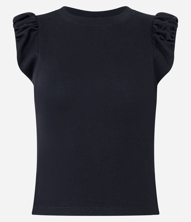 Blusa Básica em Ribana com Franzido na Cava