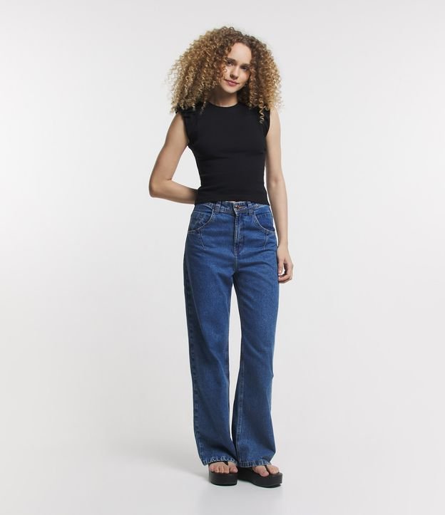 Blusa Básica em Ribana com Franzido na Cava