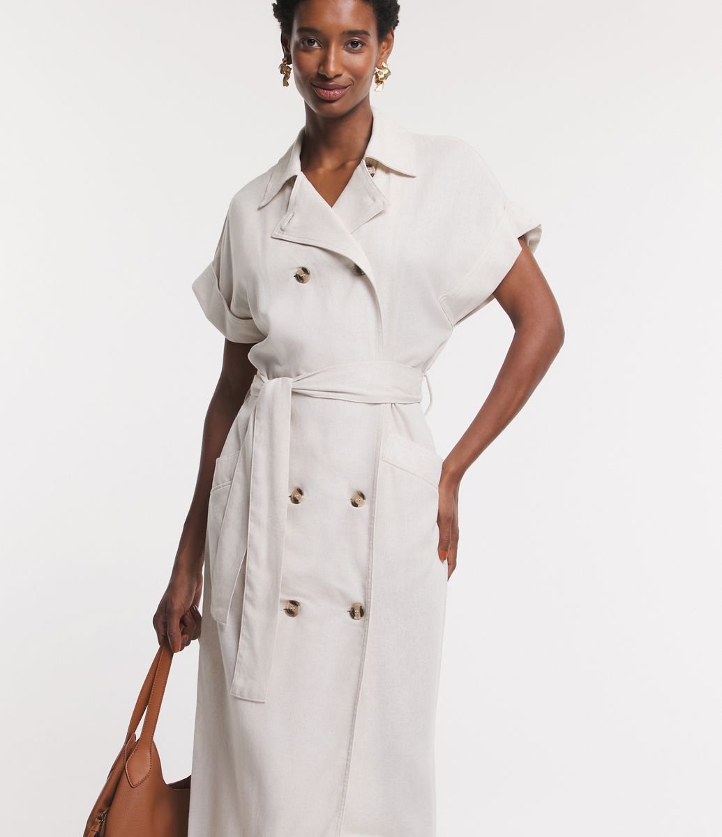 White trench hot sale dress