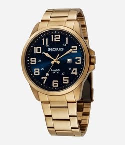 Relógio Seculus Analógico com Pulseira e Caixa em Aço 44042GPSVDA2