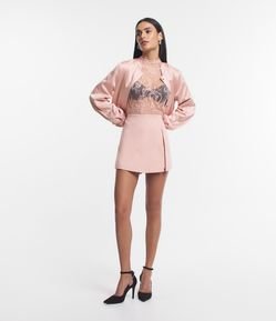 Short Saia em Bengaline com Fenda Assimétrica
