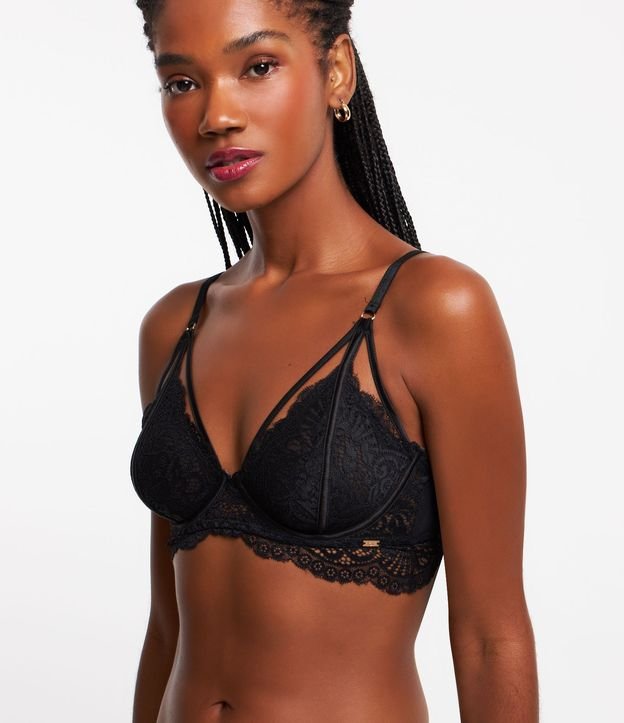 Sutiã Sem Bojo Com Aro em Renda com Tiras