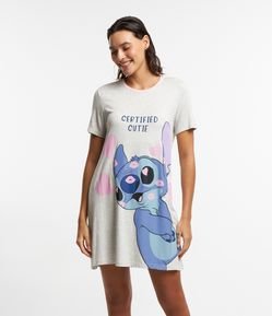 Camisola Curta em Viscolycra com Estampa Stitch