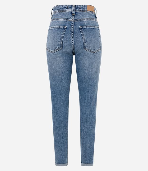 Calça Jeans Mom com Barra Virada Azul Médio 7