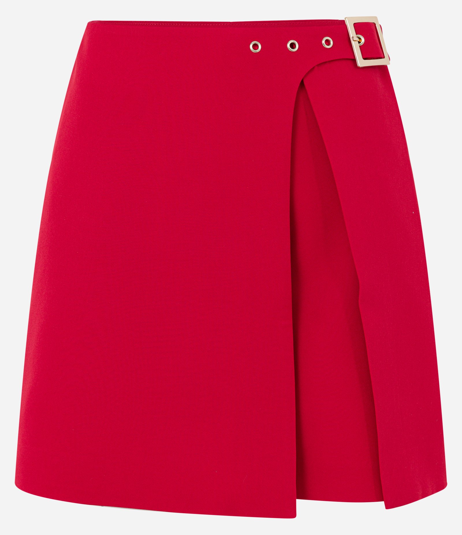 Short Alfaiatado em Crepe com Transpasse e Fivela Vermelho 4