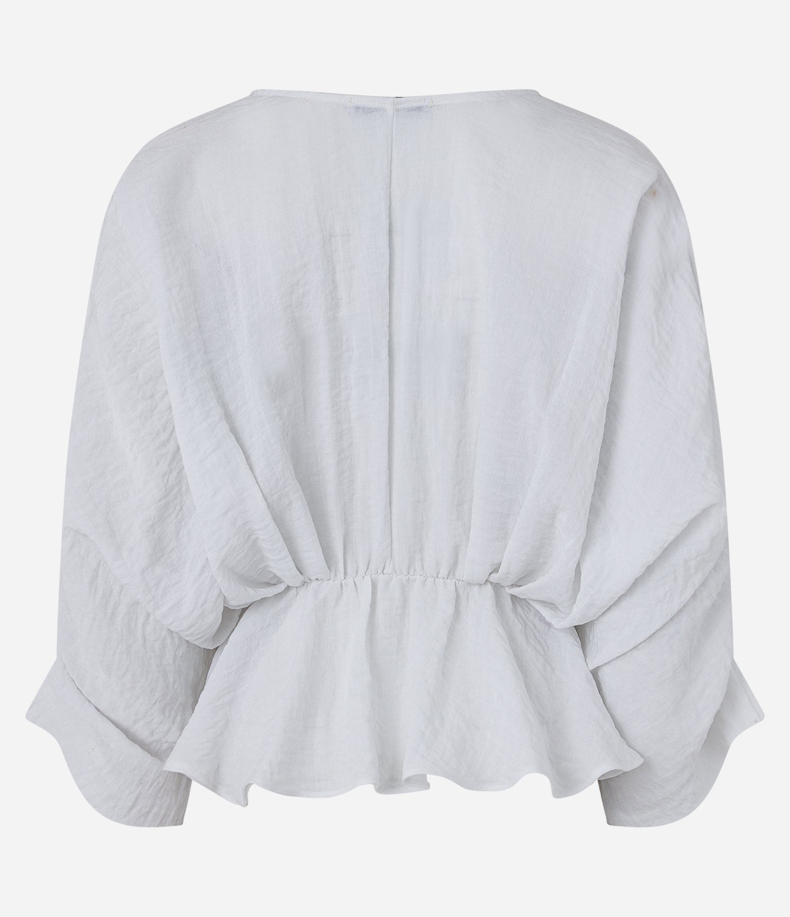 Blusa Bata Manga Longa em Viscose com Botões Branco 8