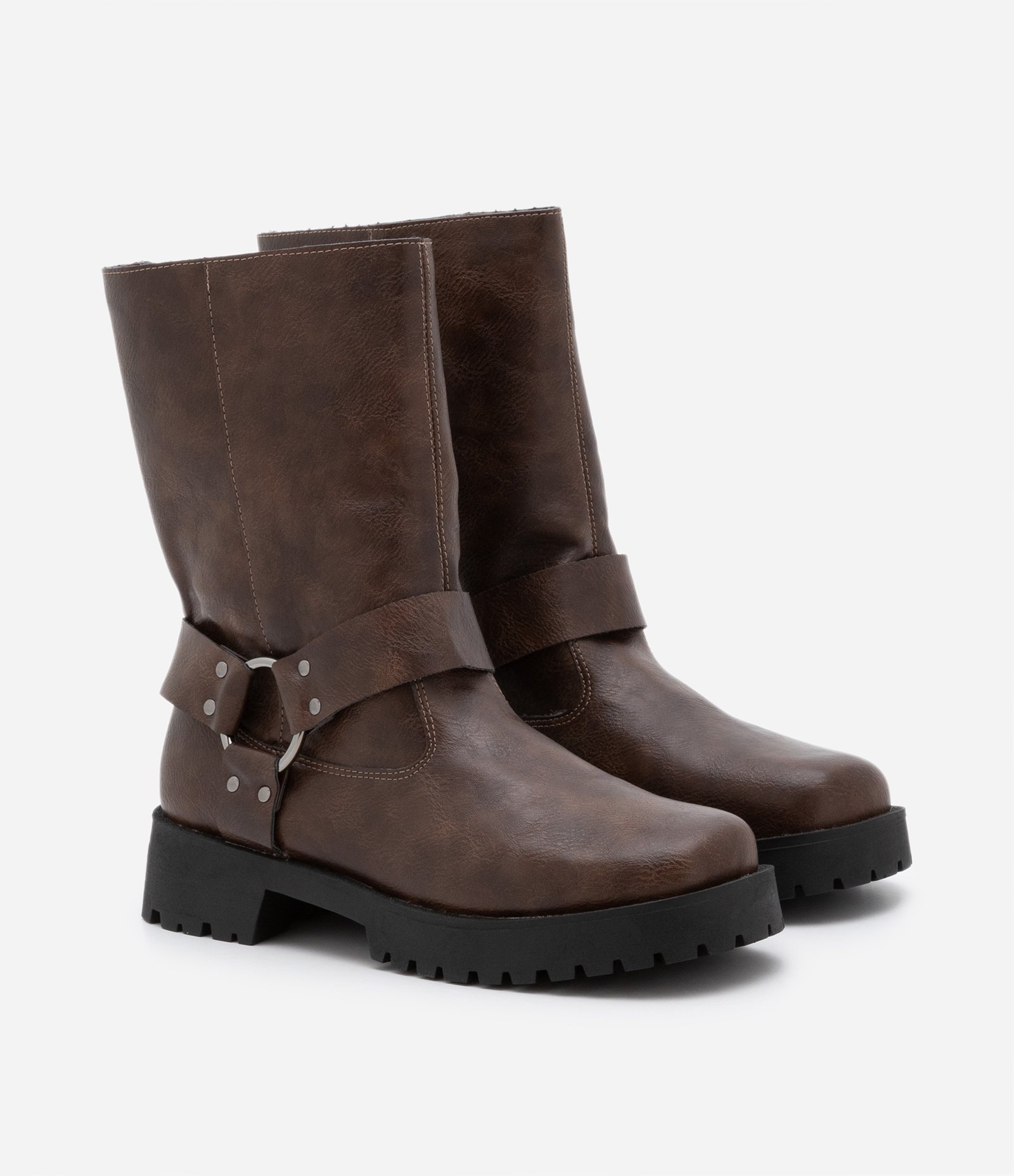 Bota Biker com Sola Tratorada Marrom 5