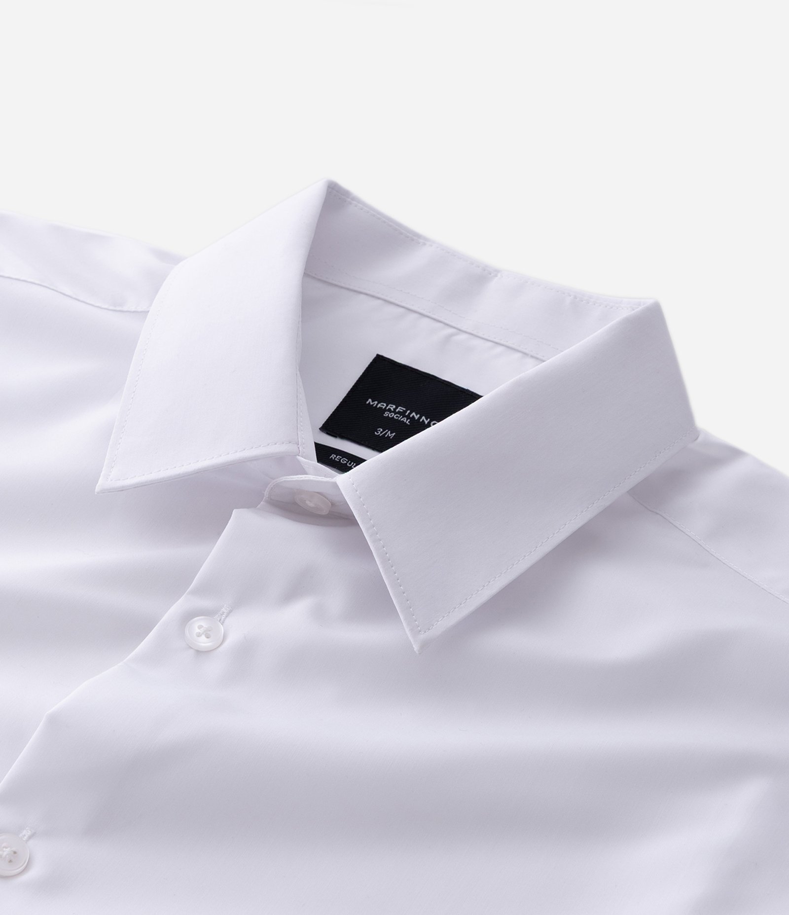 Camisa Regular em Microfibra Easy Care Branco Neve 11