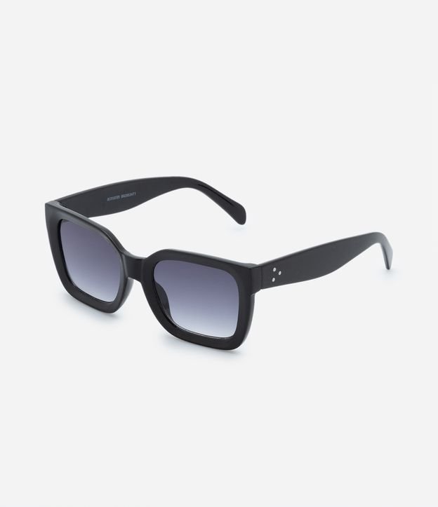 Óculos de Sol Quadrado Médio com Lente Degradê Preto 2