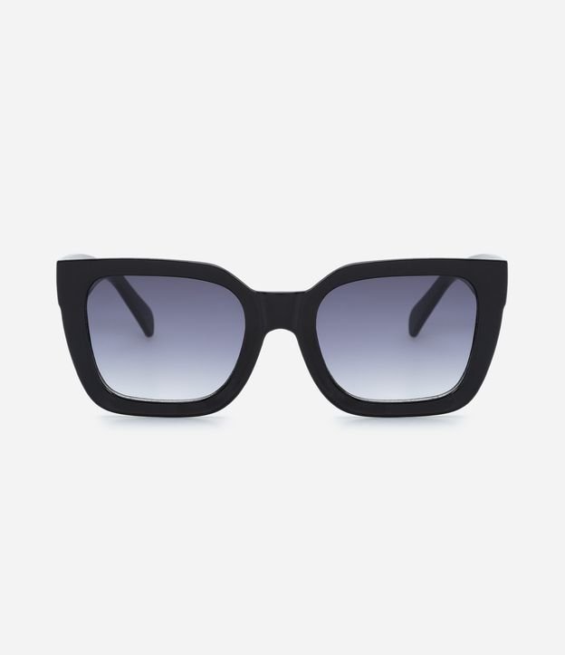 Óculos de Sol Quadrado Médio com Lente Degradê Preto 3