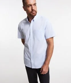 Camisa Comfort em Algodão com Estampa Xadrez Mini