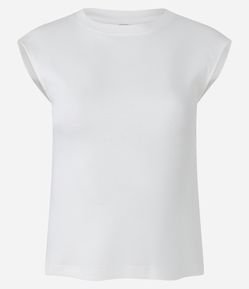 Blusa sem Manga em Ribana com Ombro Deslocado