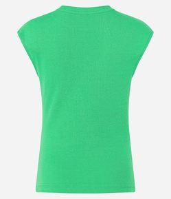 Blusa sem Manga em Ribana com Ombro Deslocado