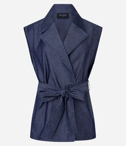 Colete Leve em Sarja com Cinto Faixa