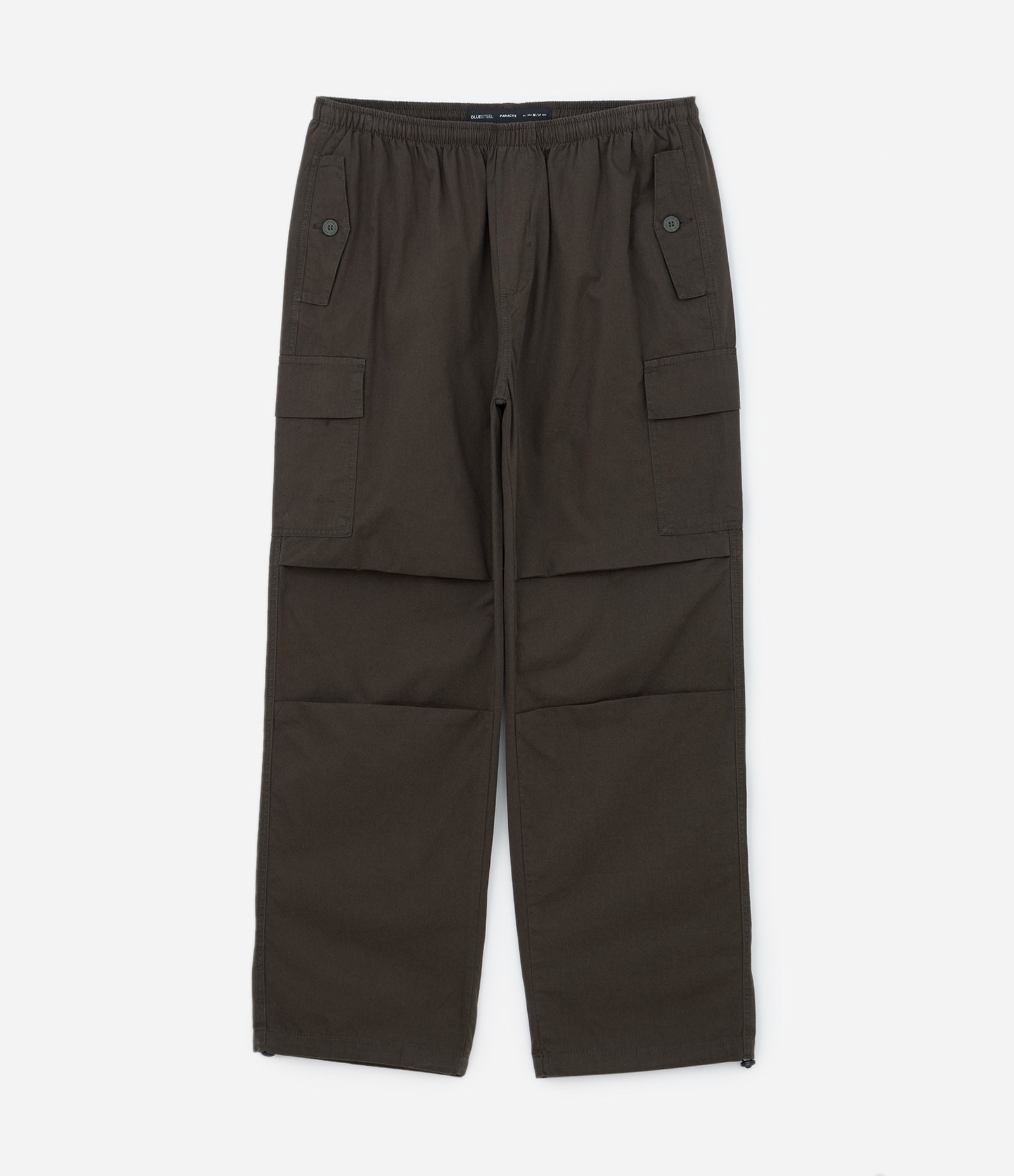 Calça Parachute em Sarja com Bolso Cargo e Regulador na Barra Marrom 5