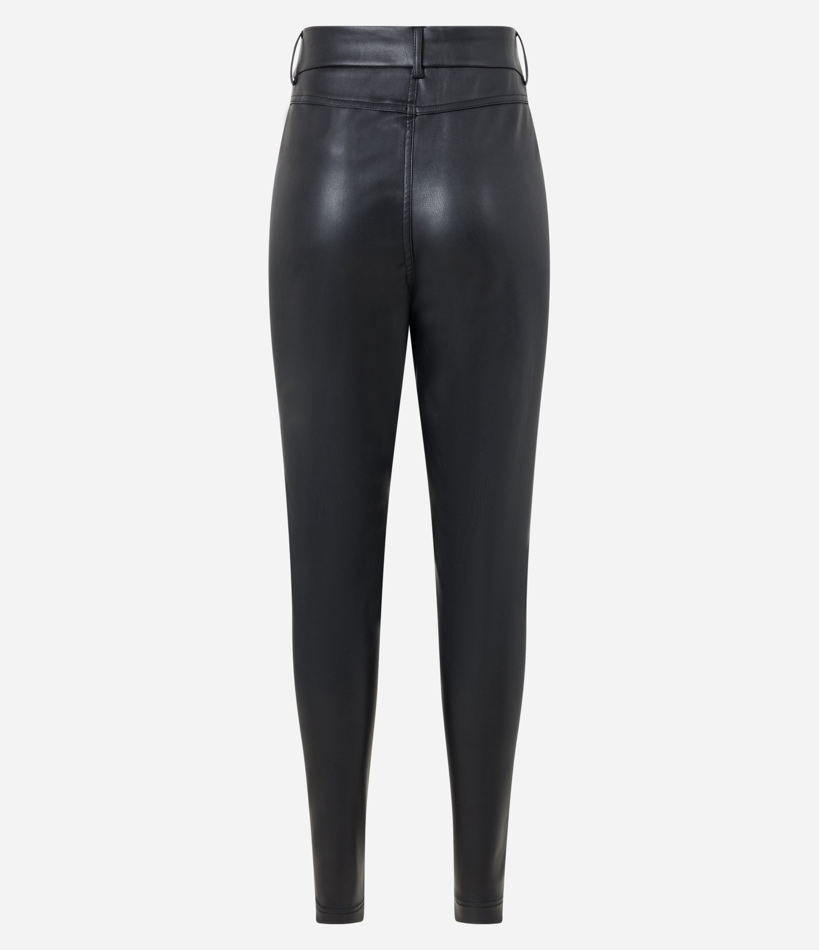 Calça Skinny em Pu com Bolsos Fake Preto 6