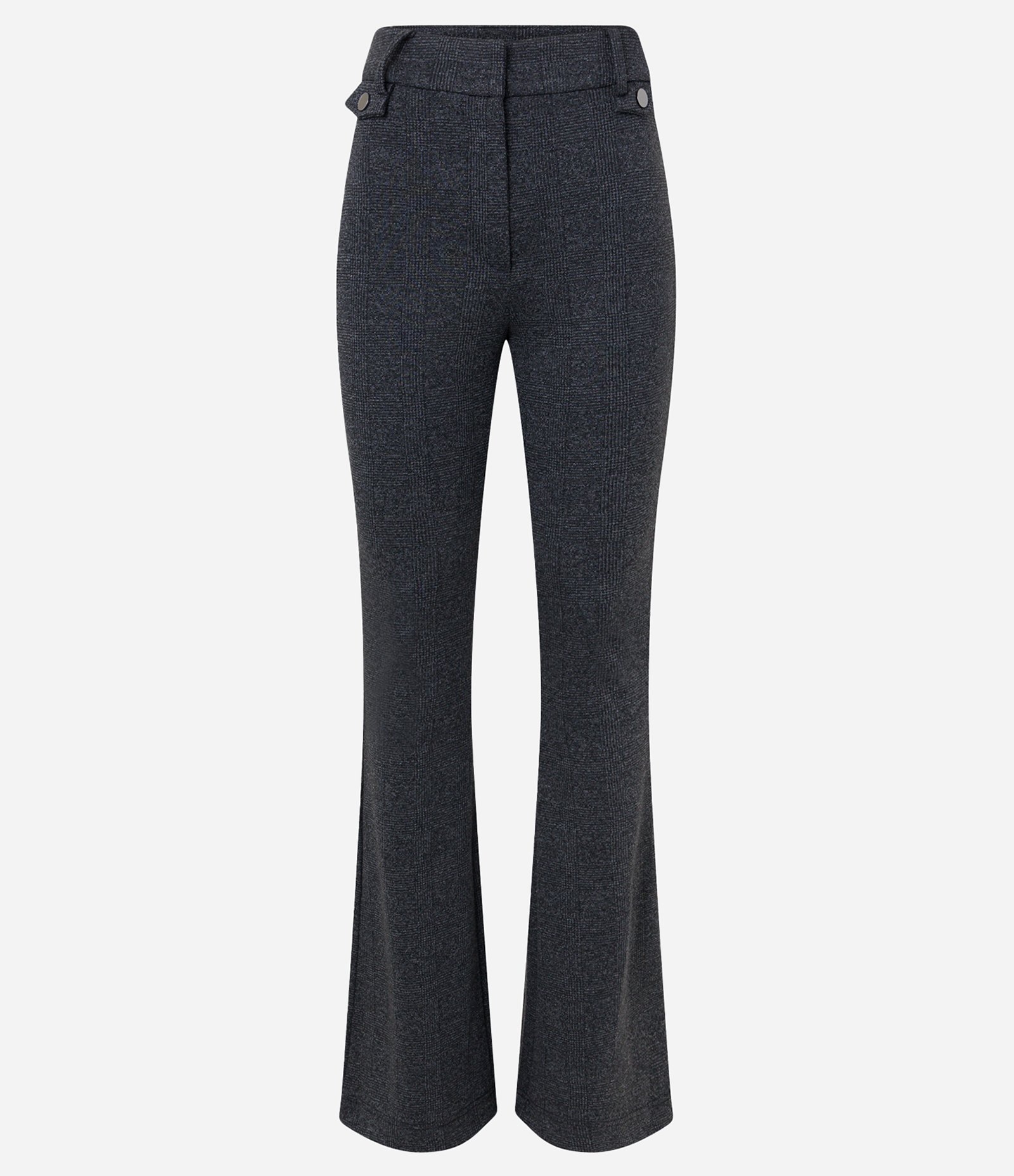 Calça Flare em Ponto Roma com Estampa Xadrez Cinza 6