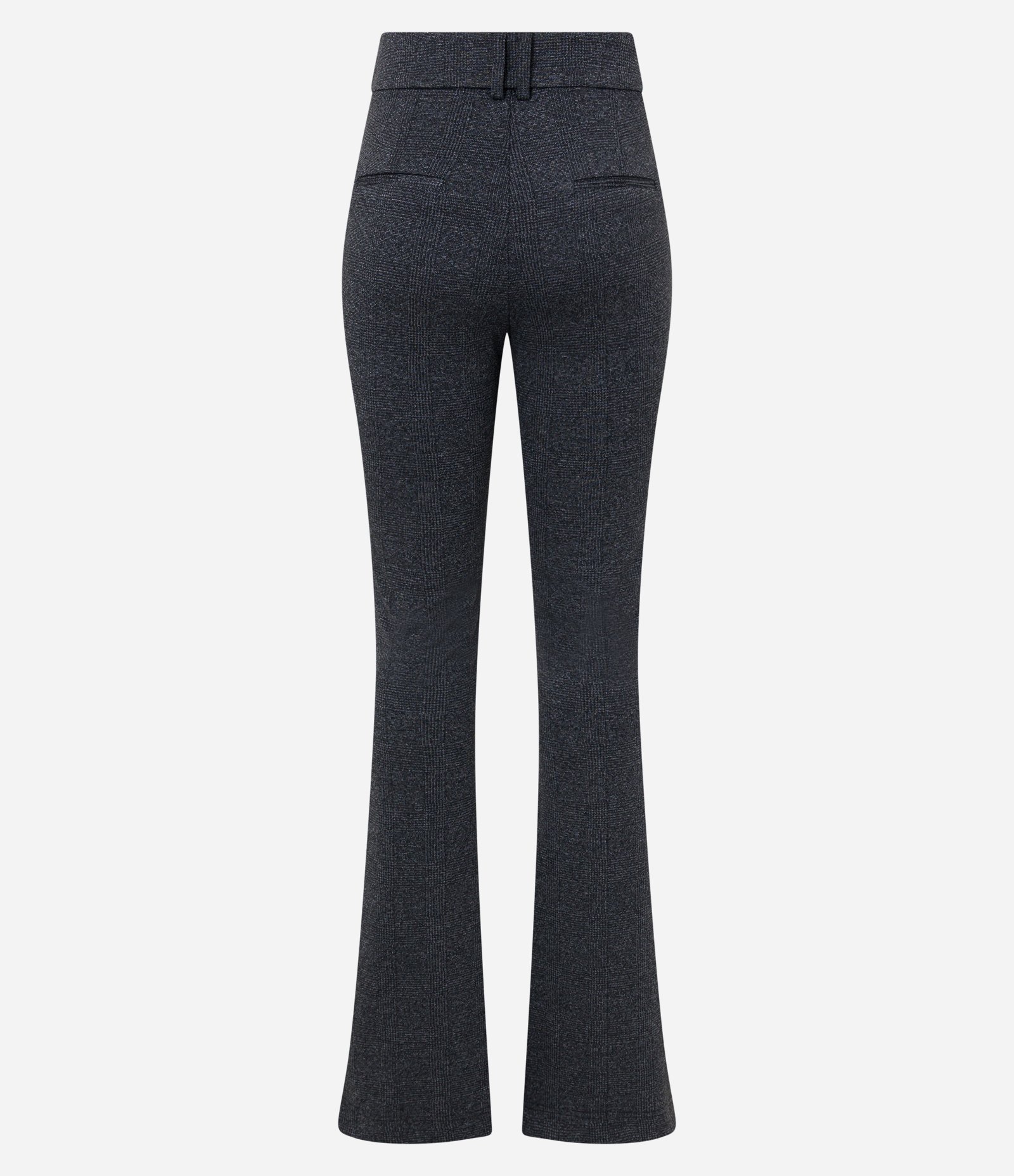 Calça Flare em Ponto Roma com Estampa Xadrez Cinza 8