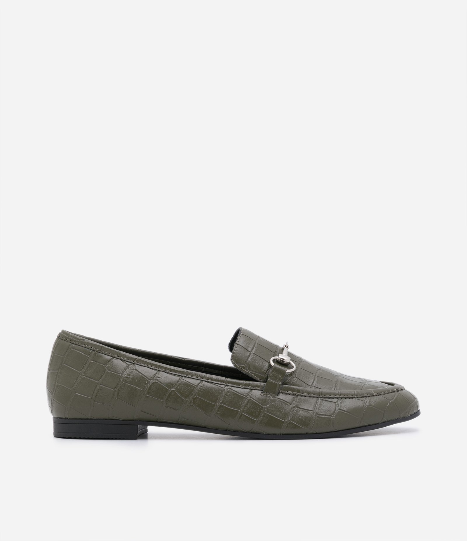 Sapato Loafer com Textura Croco e Bridão no Cabedal 1