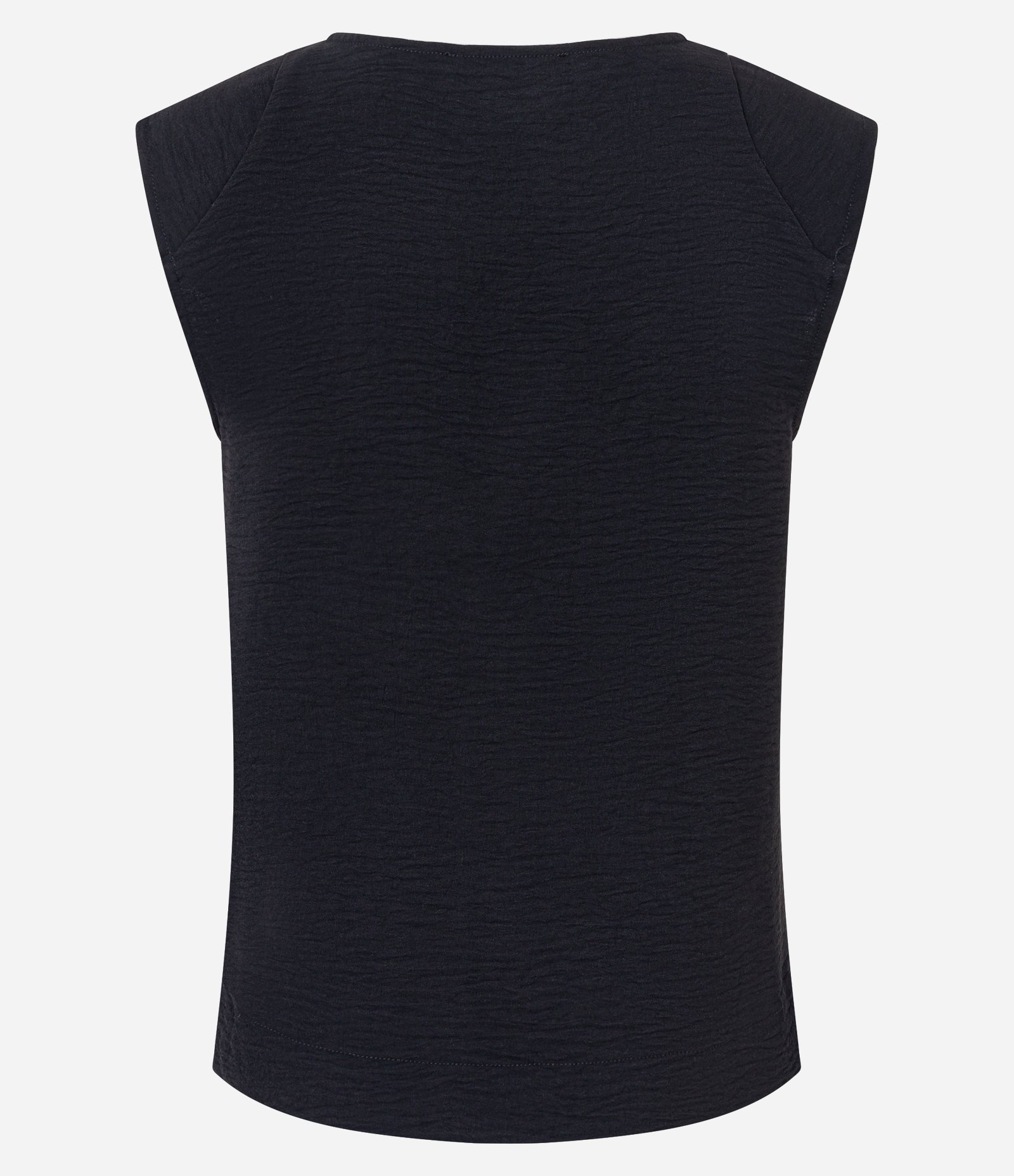 Blusa sem Manga com Decote V e Texturas Preto 7