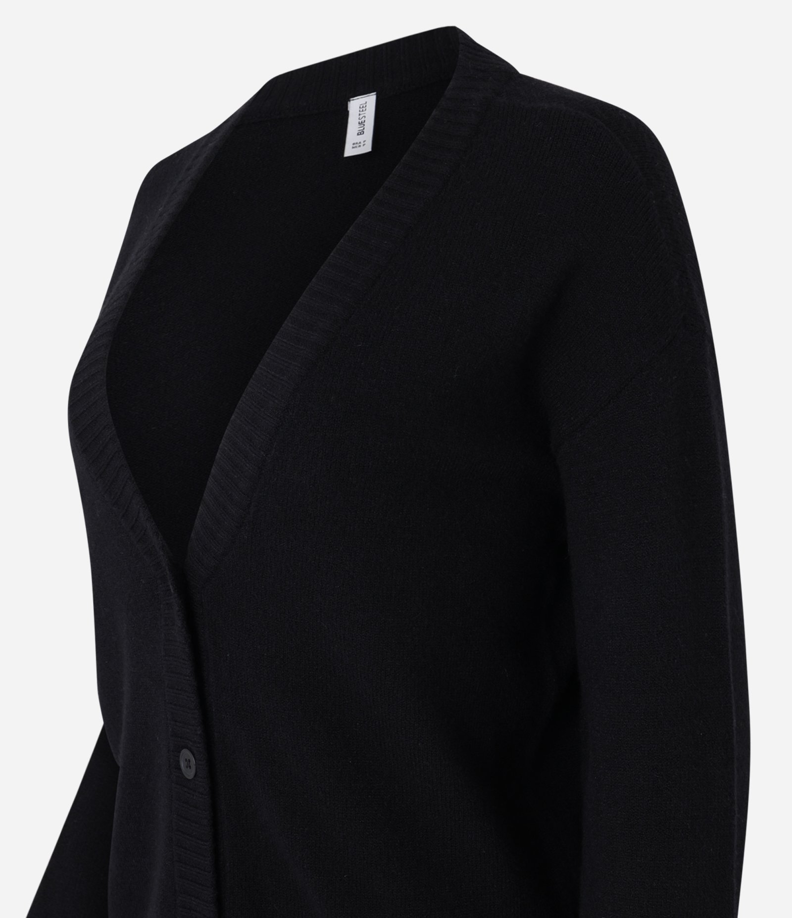 Cardigan Curto em Tricô com Botões Preto 6