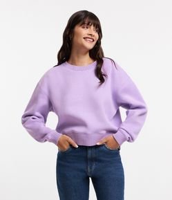 Blusão em Moletom com Ribana na Barra e Punhos