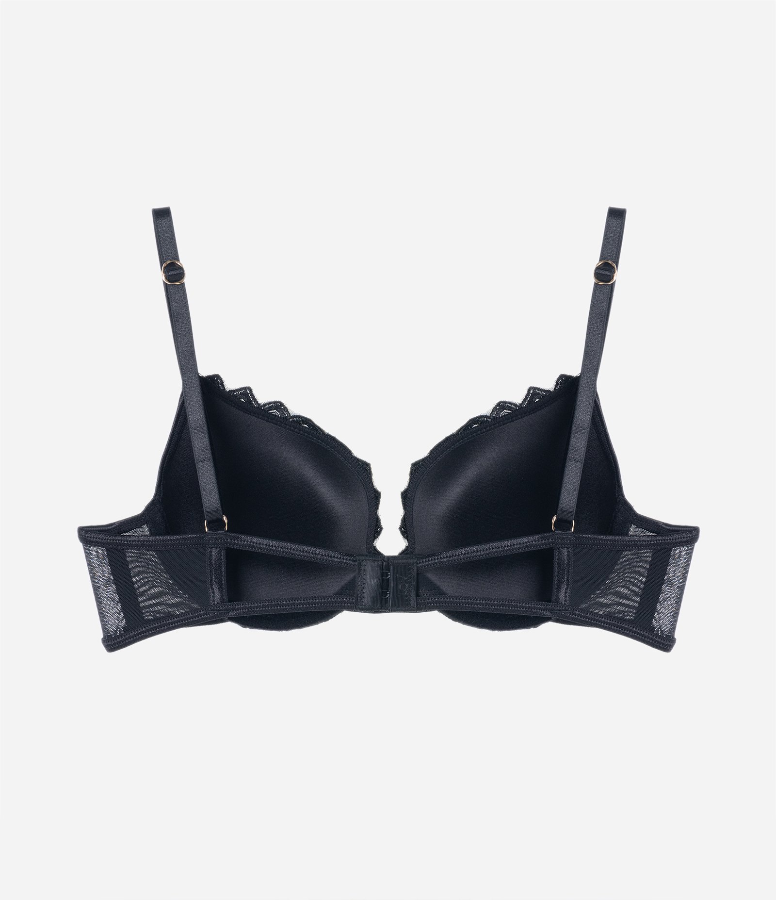 Sutiã Push Up com Bojo em Tule Bordado Preto 6