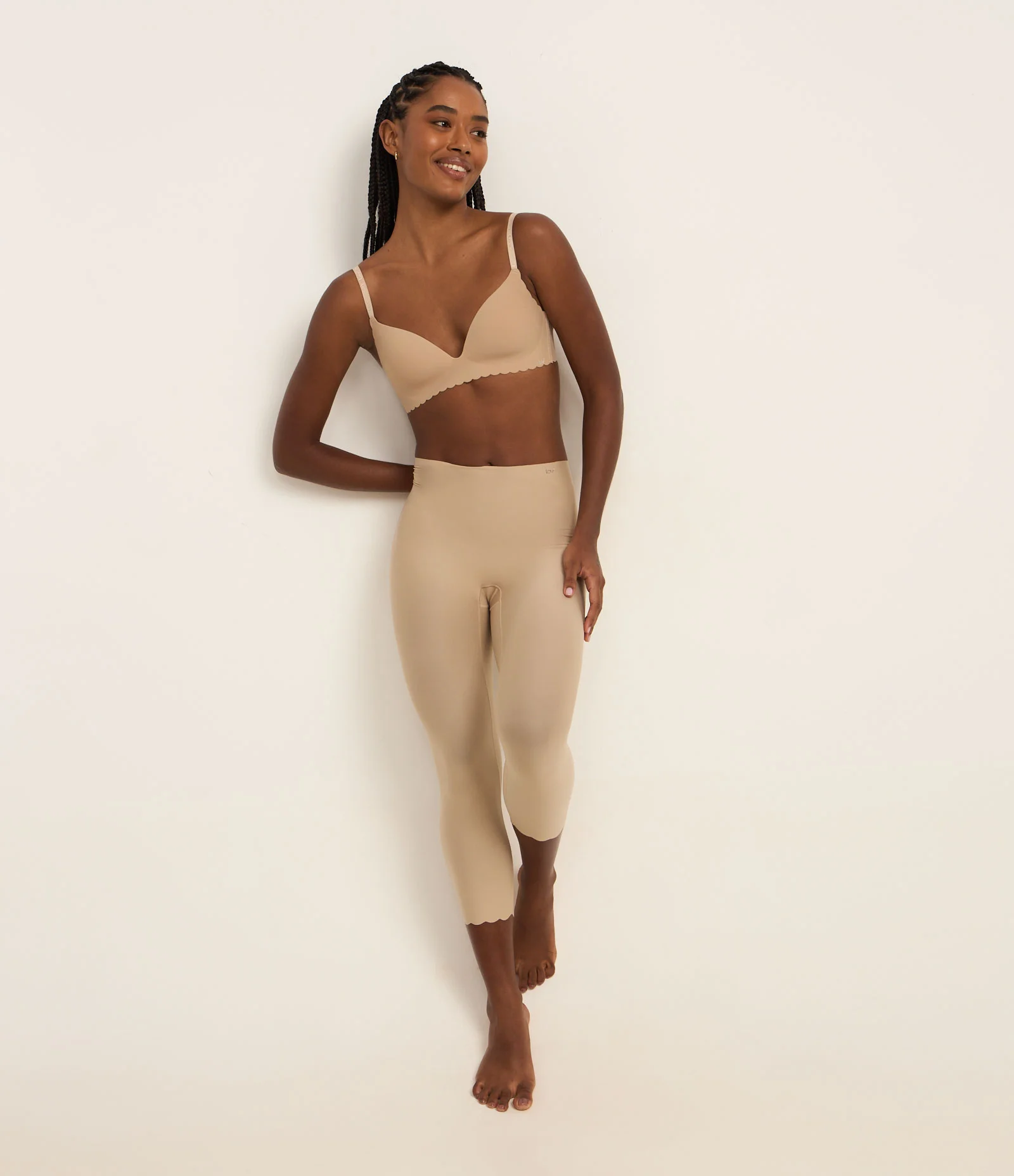 Sutiã Base com Bojo em Microfibra com Borda Nuvem Bege 2