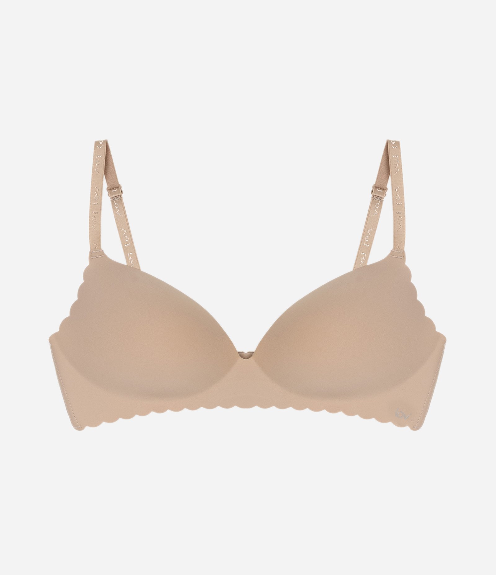 Sutiã Base com Bojo em Microfibra com Borda Nuvem Bege 4