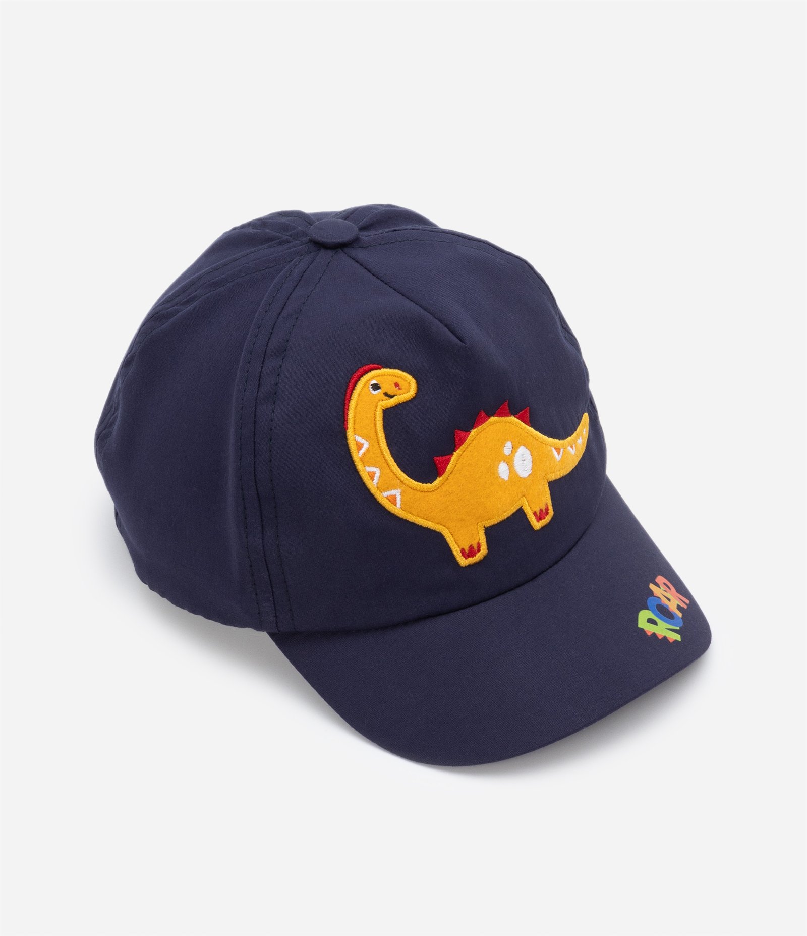 Boné Aba Curva Infantil com Bordado de Dino Azul 1