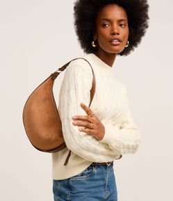 Suéter em Tricô Pesado com Textura Trançada