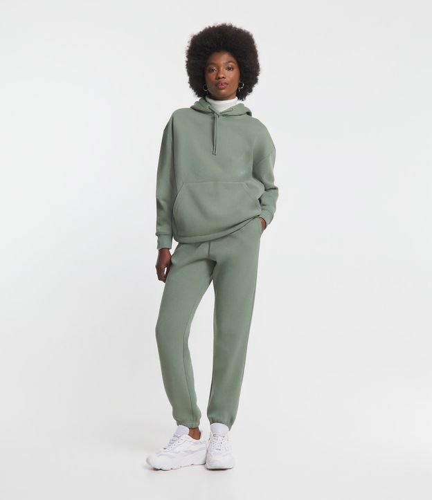 Calça Jogger Comfy em Moletom Apeluciado com Cós Elástico