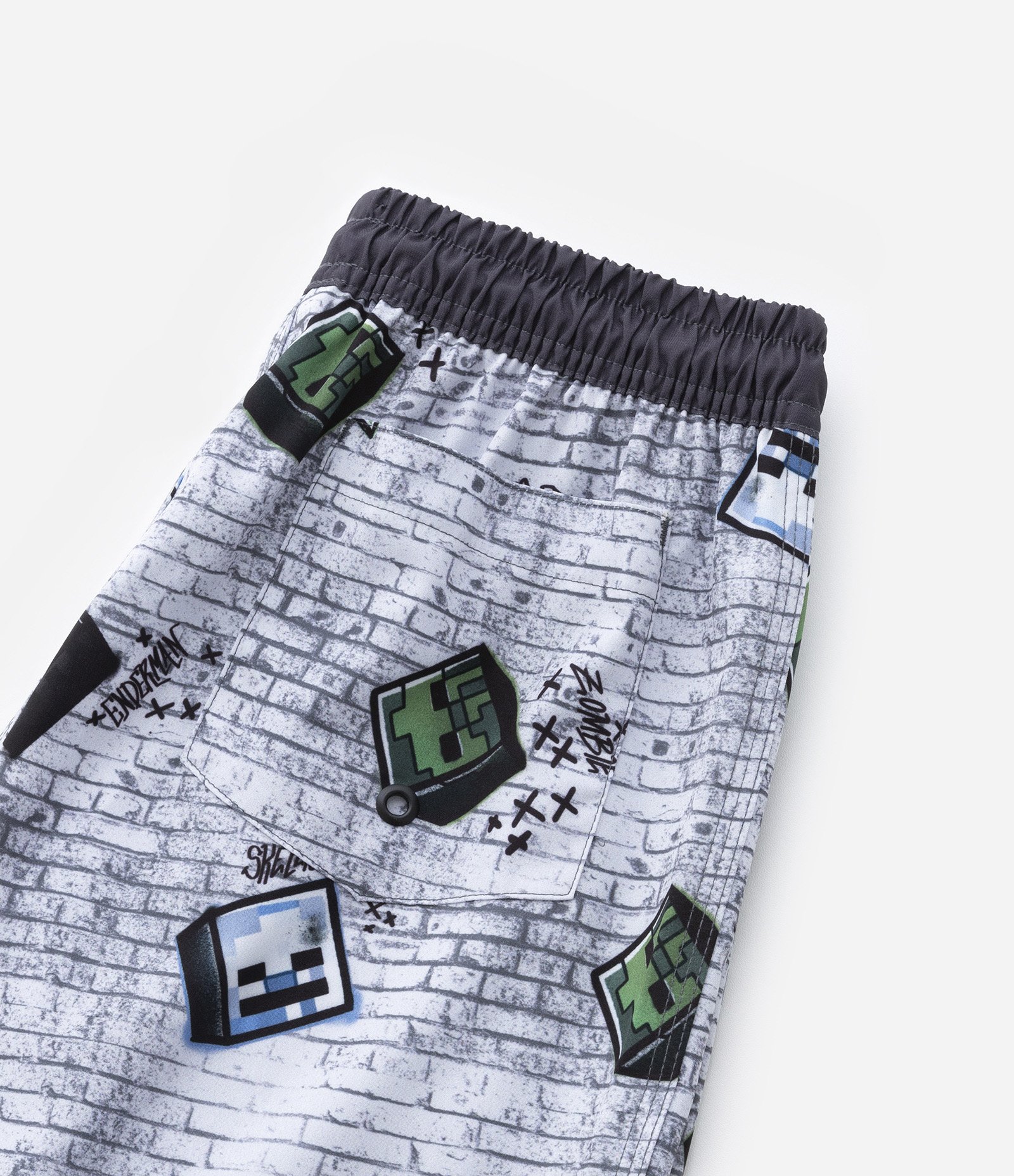Bermuda Infantil com Estampa do Minecraft - Tam 5 a 12 anos Cinza 4