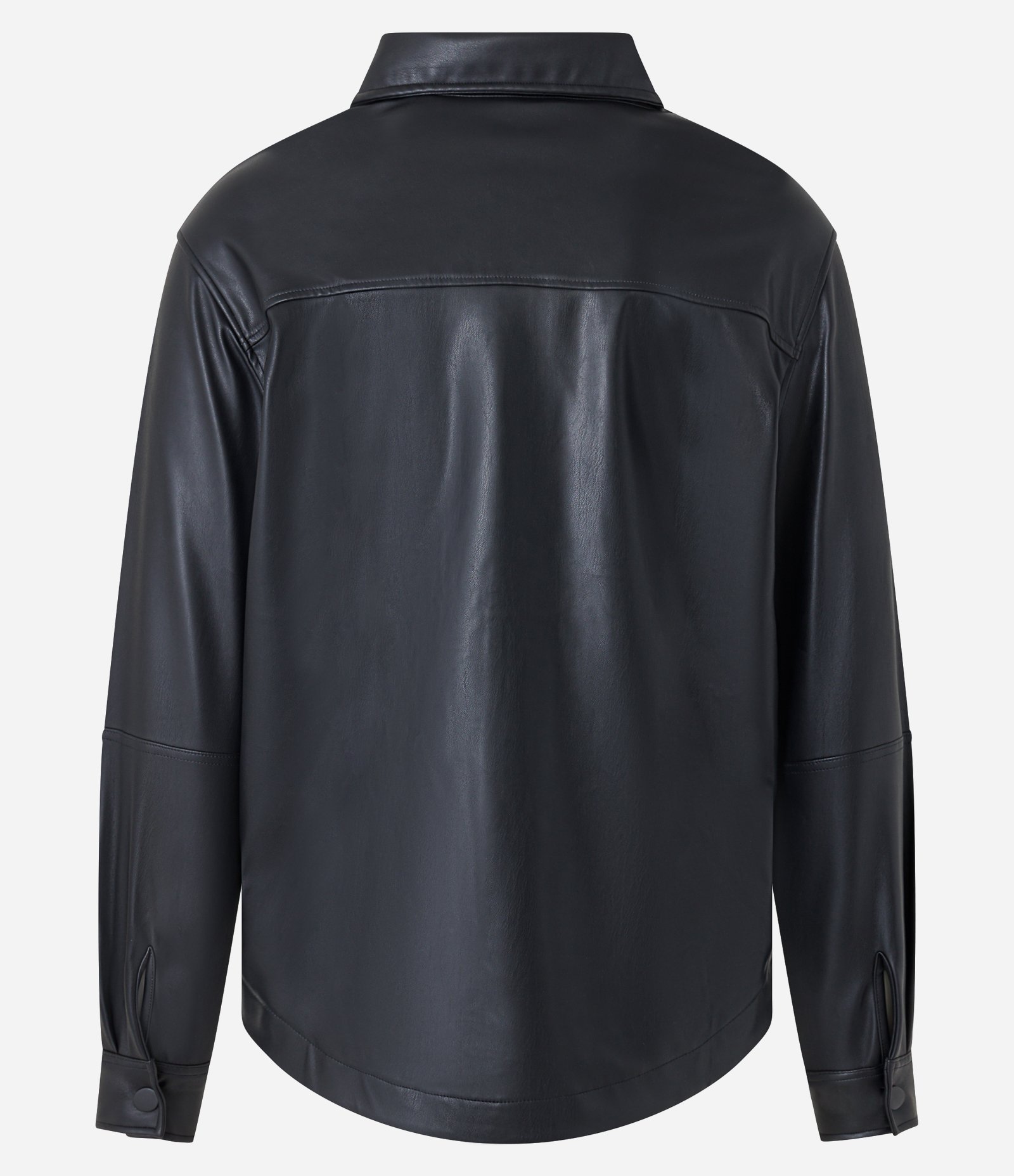 Camisa Overshirt com Bolsos de Lapela no Peito Preto 8