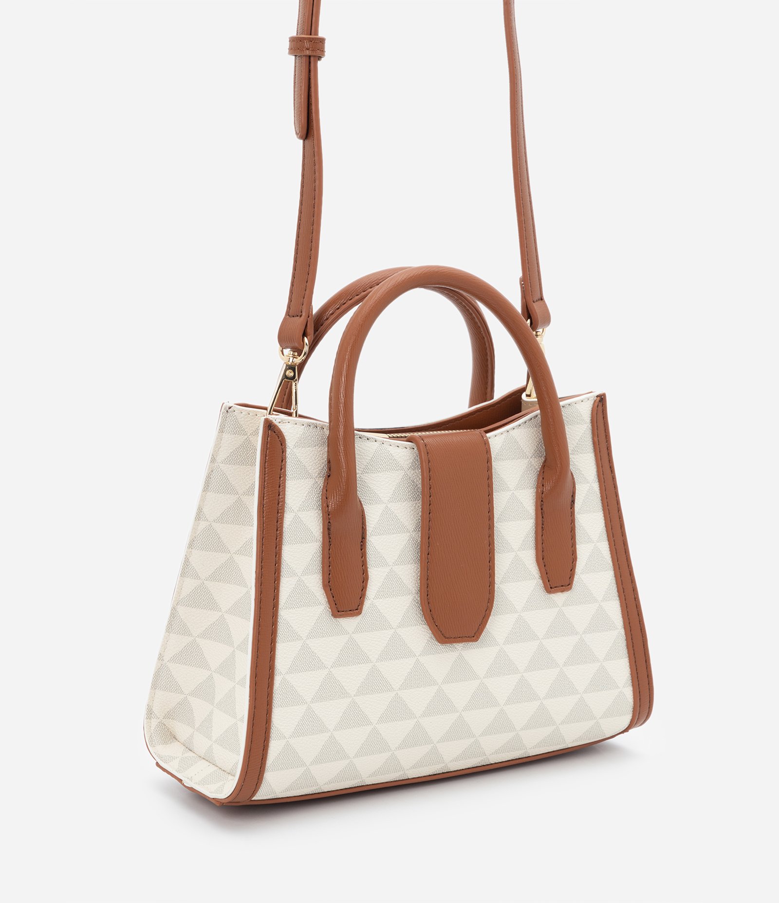 Bolsa Satchel em PU com Alça Removível Off White 2