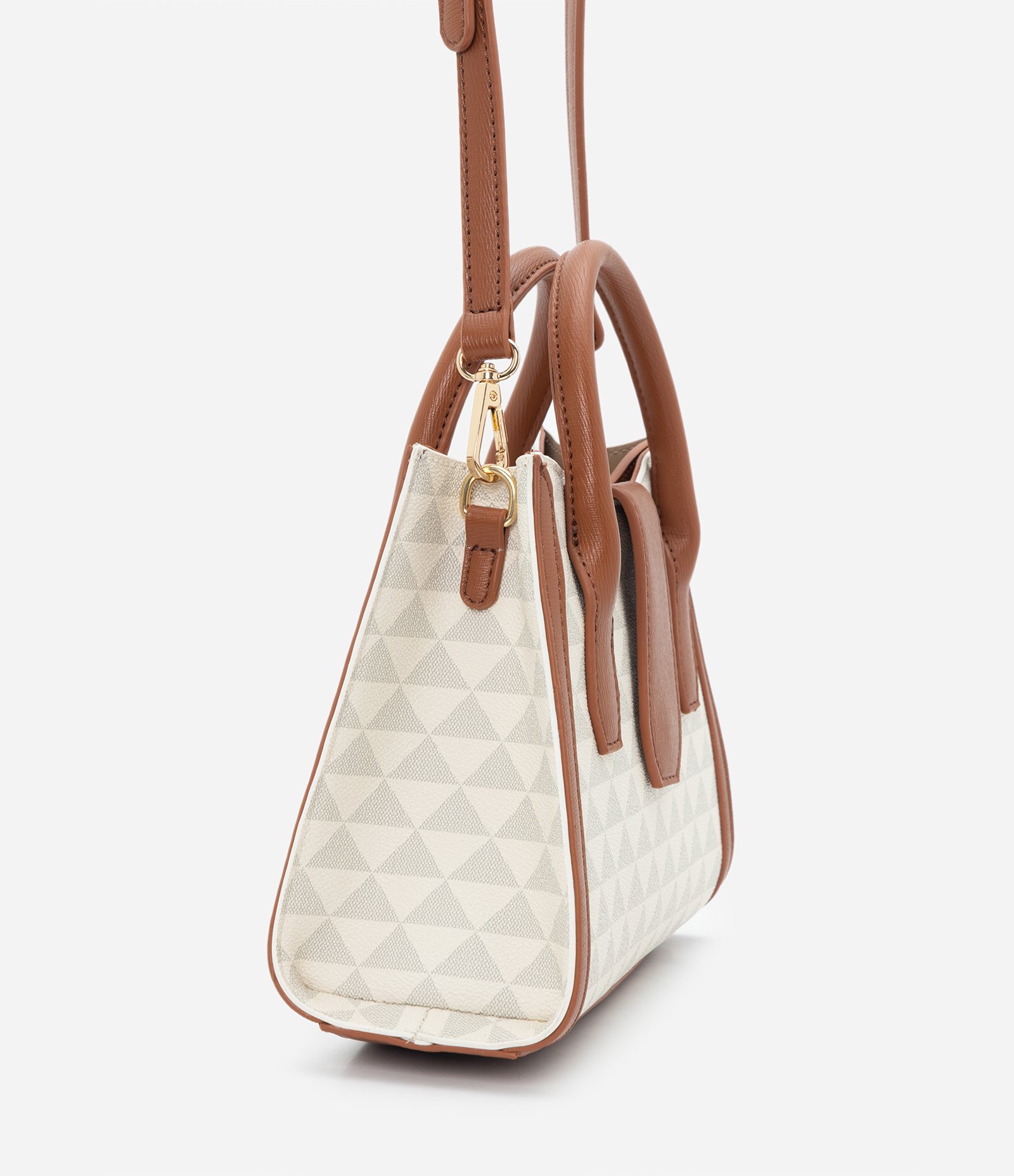 Bolsa Satchel em PU com Alça Removível Off White 3