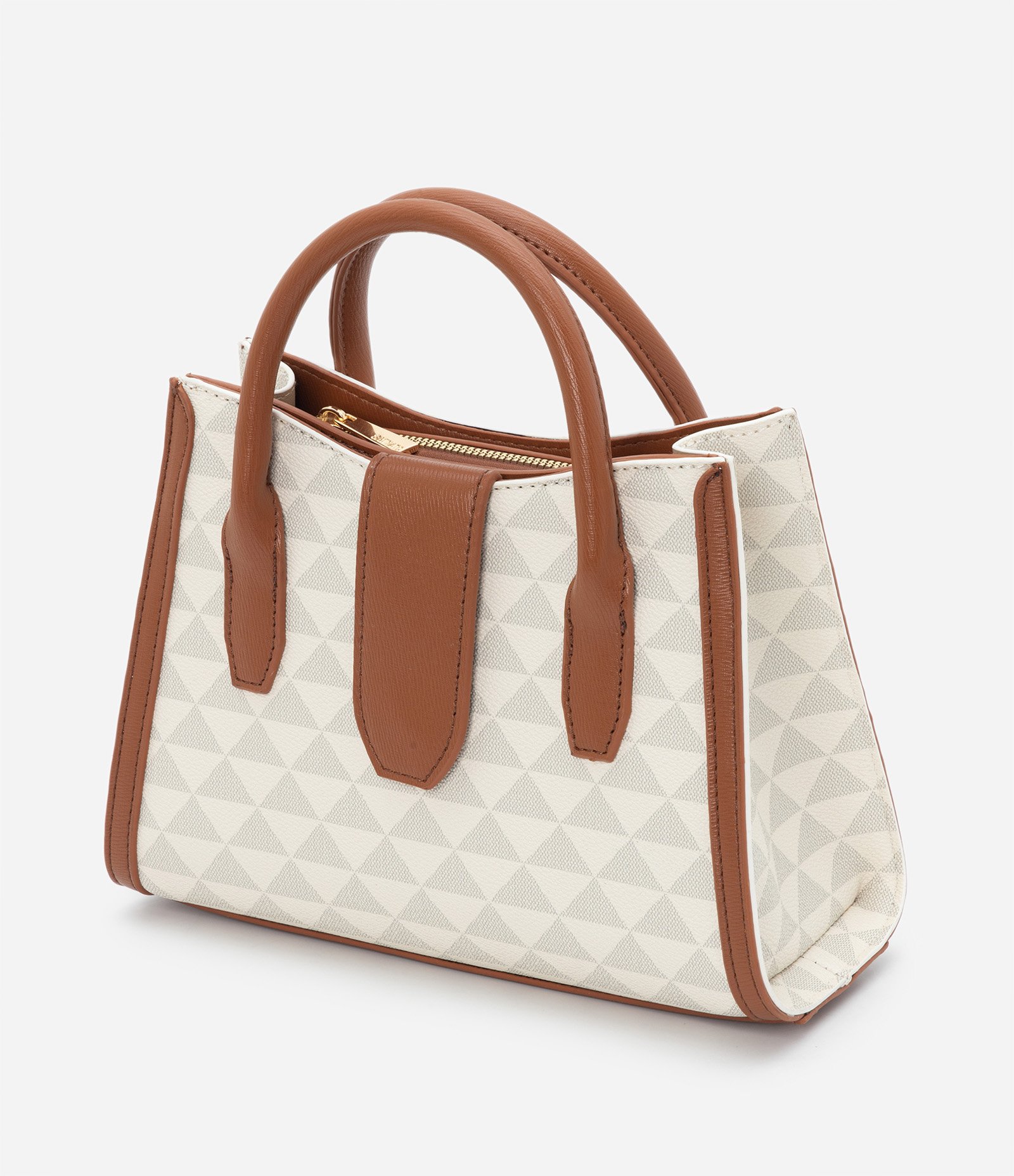 Bolsa Satchel em PU com Alça Removível Off White 4