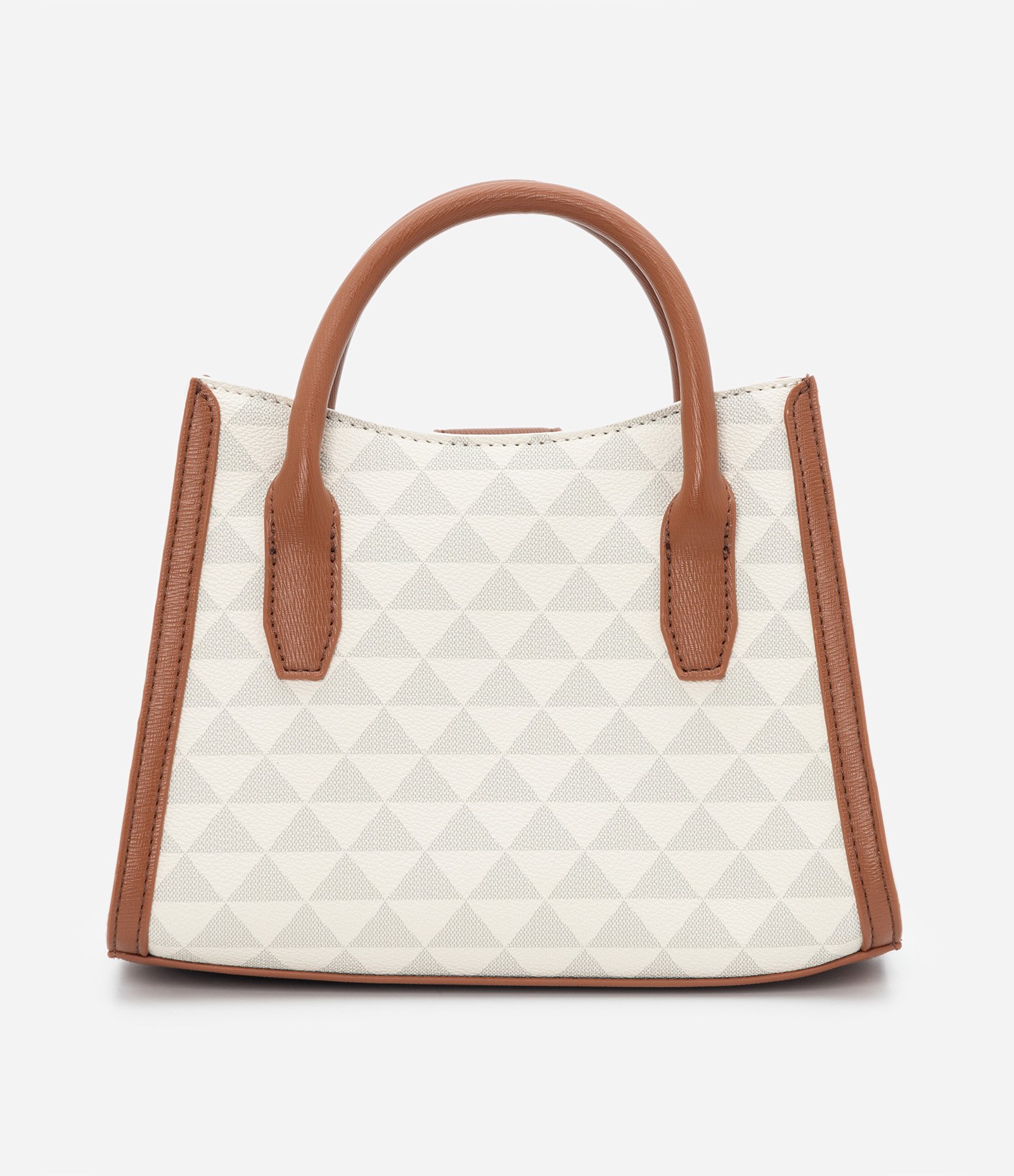 Bolsa Satchel em PU com Alça Removível Off White 5