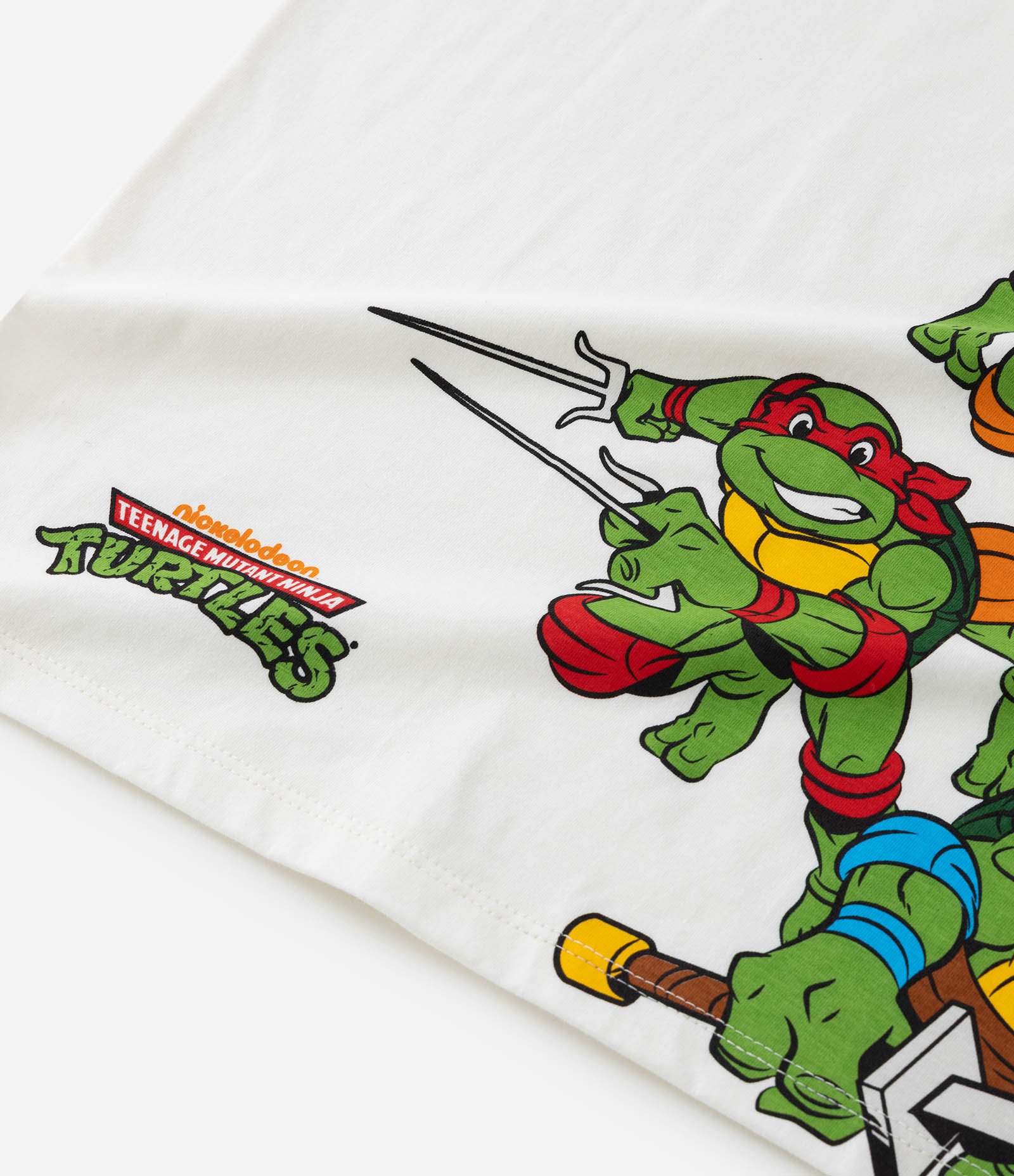 Camiseta Infantil com Estampa das Tartarugas Ninja - Tam 4 a 12 anos Off White 3