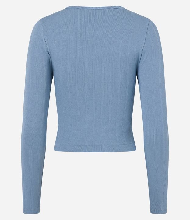 Blusa em Poliamida Seamless e com Leve Textura Azul 7