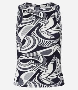 Blusa sem Manga em Ribana com Estampa Tucanos