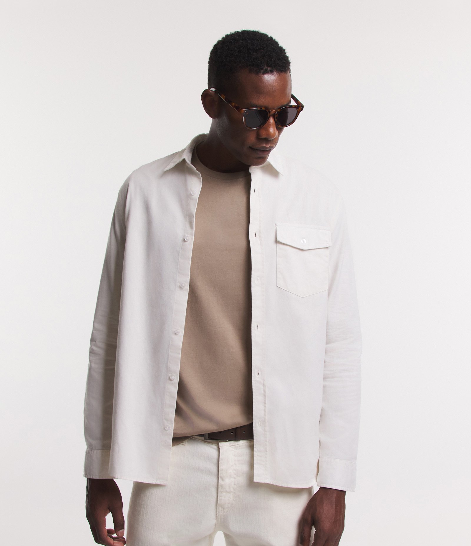 Camisa Manga Longa em Sarja com Bolsos Off White 4