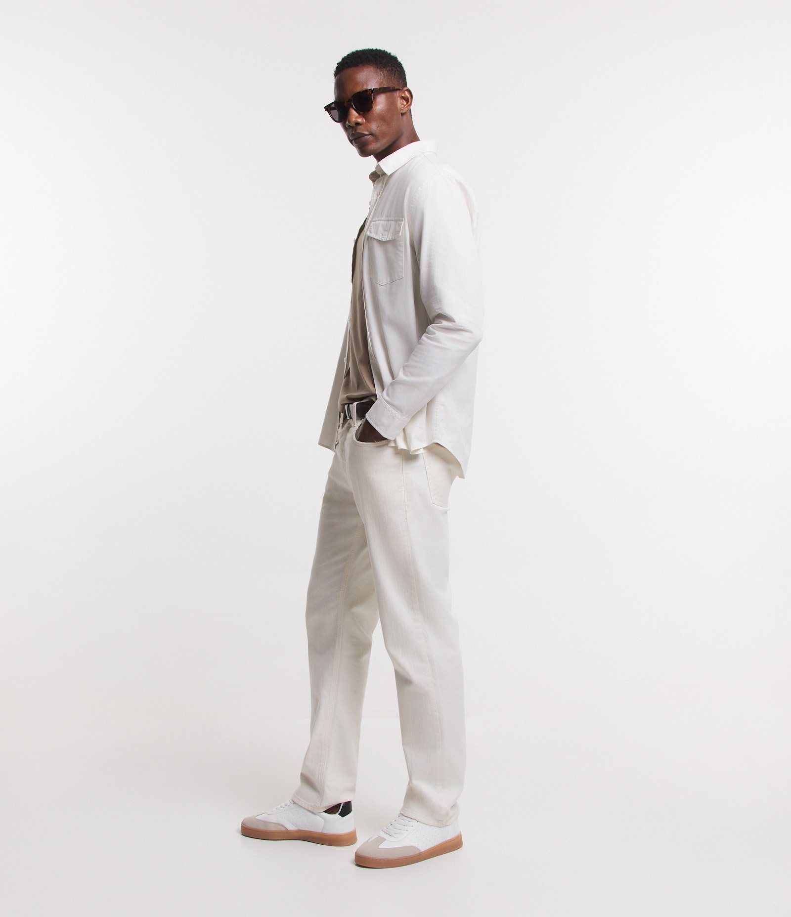 Camisa Manga Longa em Sarja com Bolsos Off White 5