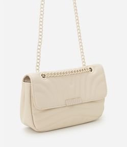 Bolsa Shoulder Pequena em Matelassê com Alça de Corrente