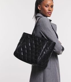 Bolsa Shopper Grande com Textura Matelassê e Mini Bag