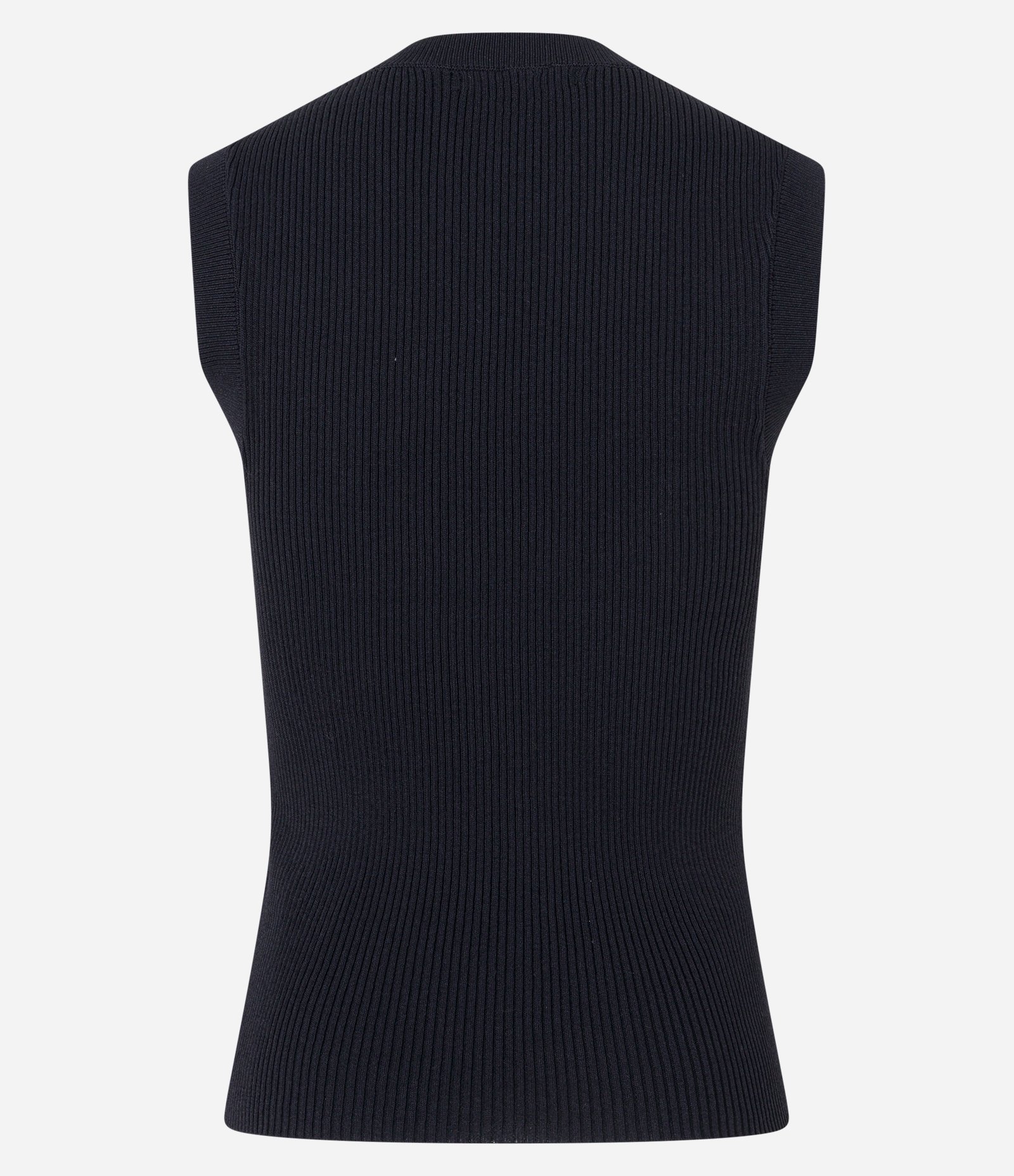Blusa em Tricô sem Mangas e com Detalhe de Ilhoses Preto 3
