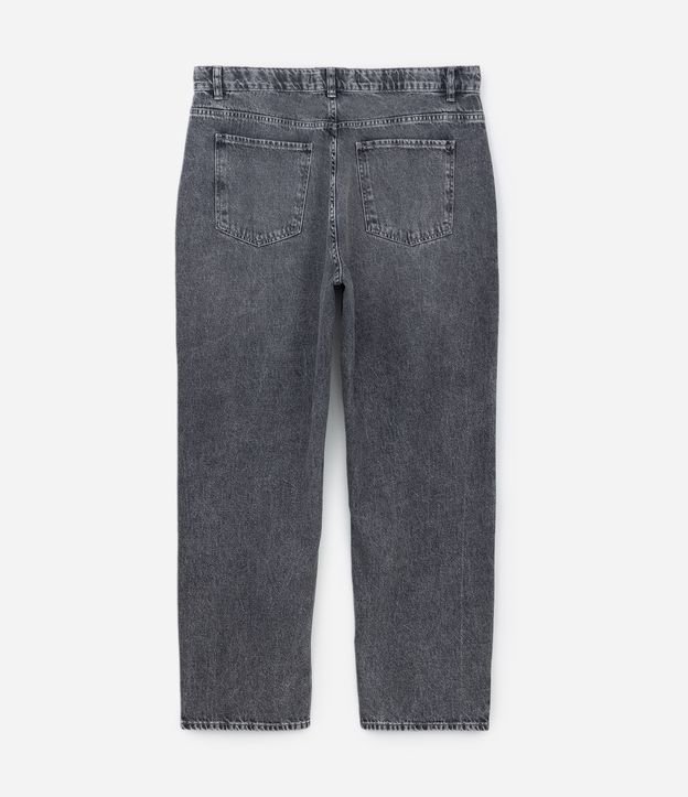 Calça Reta em Jeans com Listras de Strass Curve & Plus Size Cinza 7