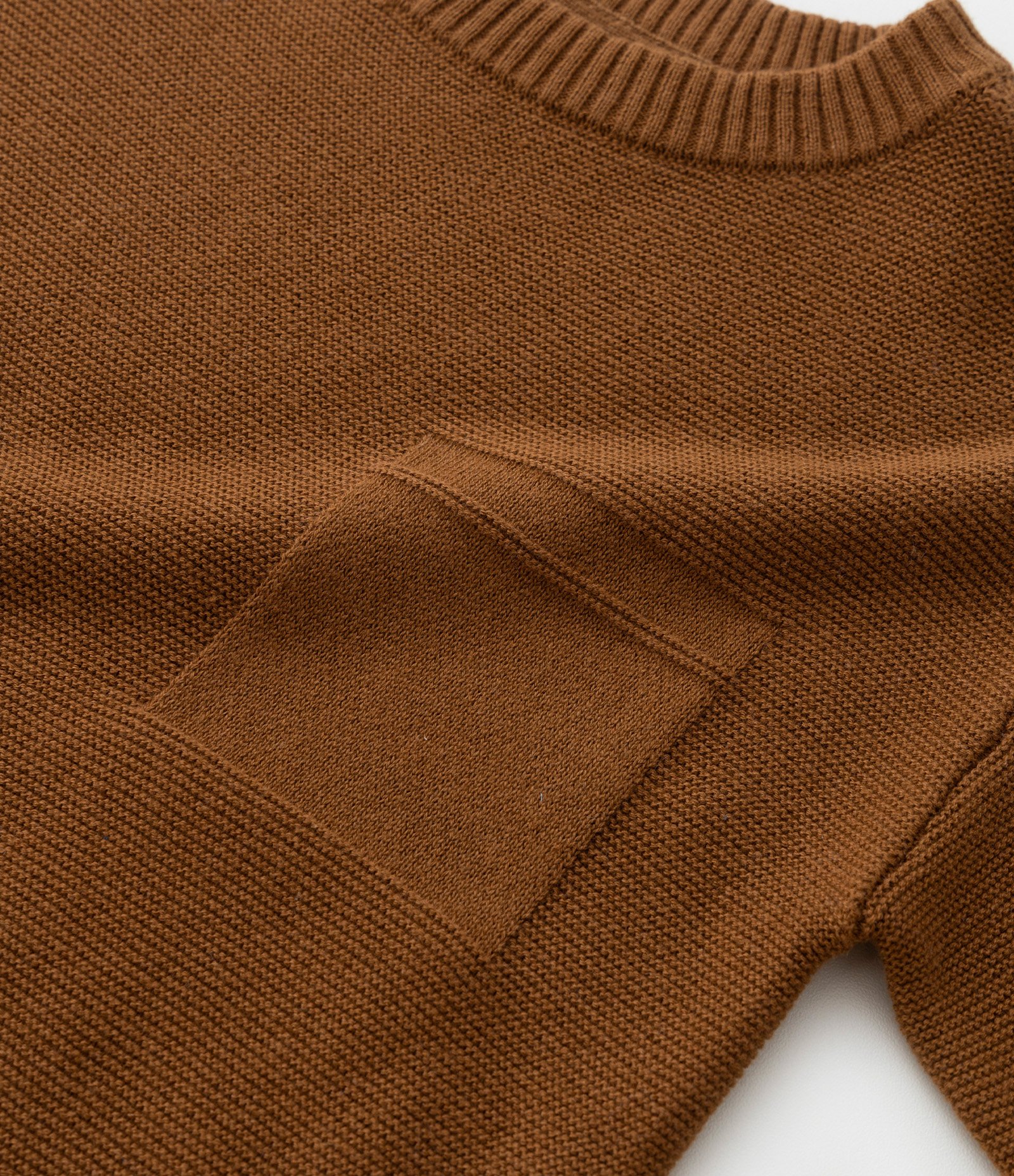 Suéter Infantil em Meia Malha com Bolso Fake - Tam 1 a 5 anos Marrom 5