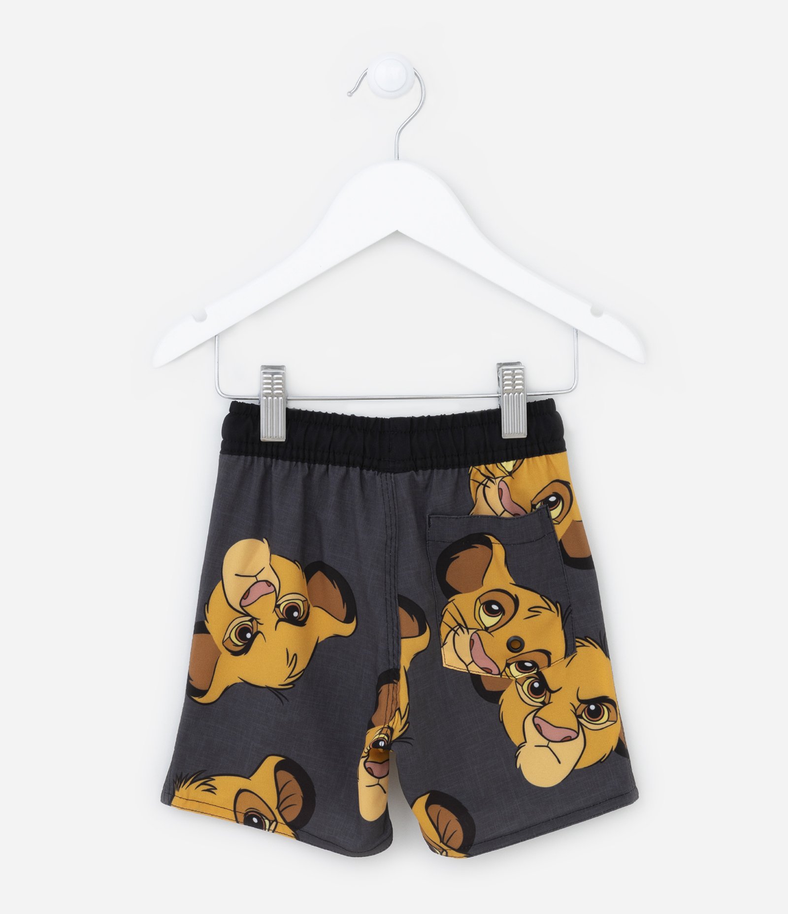 Bermuda Infantil em Microfibra com Estampa do Simba - Tam 1 a 5 anos Cinza 2