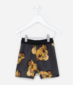Bermuda Infantil em Microfibra com Estampa do Simba - Tam 1 a 5 anos